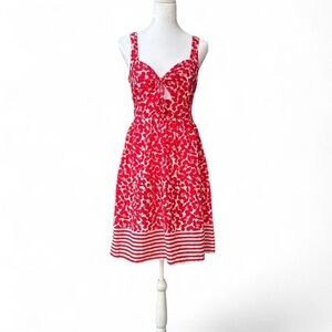 Nanette Lepore Swim very cherry print cotton/silk dress